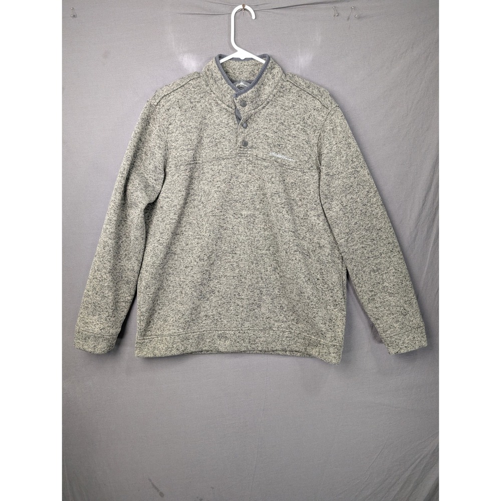 Eddie Bauer Mens Cloud Layer 1/4 Snap Fleece Pullover Gray Sweater Large 7865